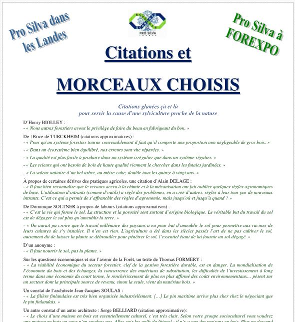 Citations et MORCEAUX CHOISIS - Vignette