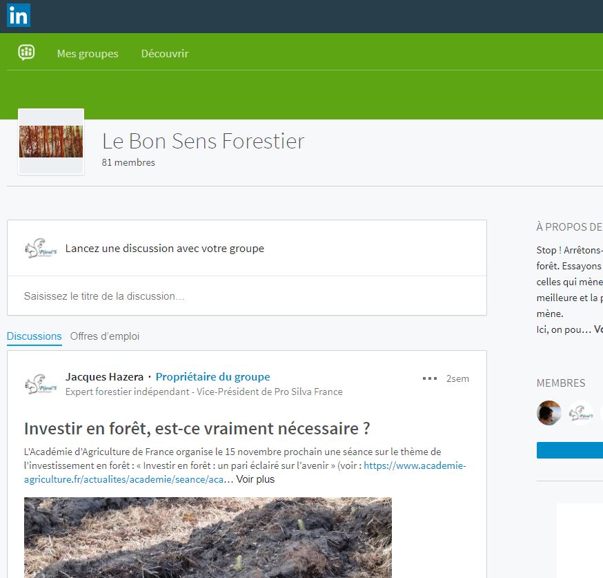 LinkedIn - Le Bon Sens Forestier - Vignette